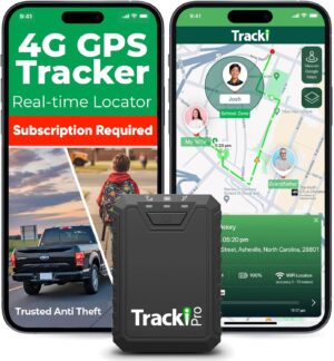 Tracki Pro GPS Tracker for Vehicles – Magnetic Waterproof 4G LTE Car Tracker, Long-Life Battery Up to 7 Months, Unlimited Distance, Smart Alerts, Hidden Tracking Device (Subscription Required)